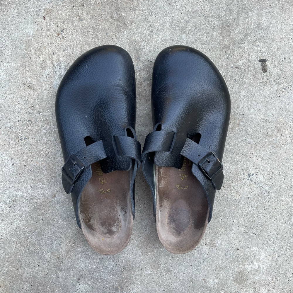 Birkenstock Boston Style Black Leather Sandals